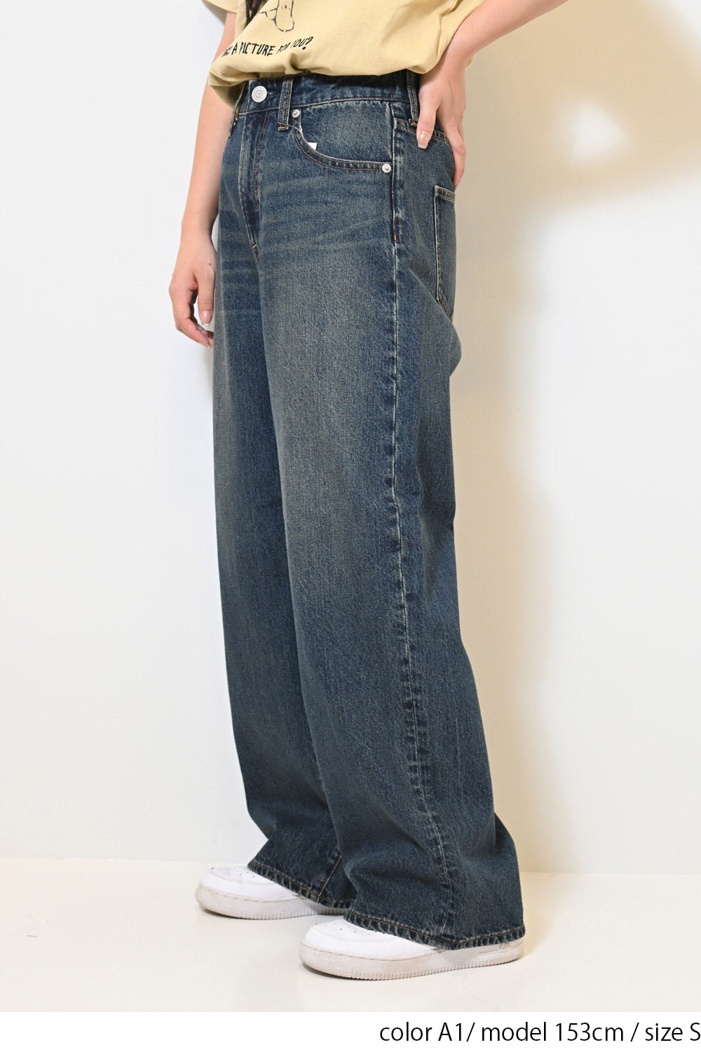 イージーストレートワイドパンツ