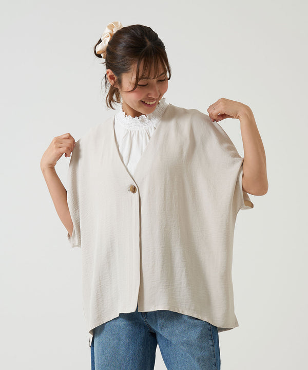 《Coming soon》Textured satin dolman cardigan