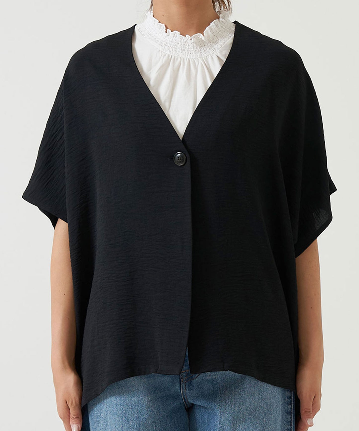 《Coming soon》Textured satin dolman cardigan