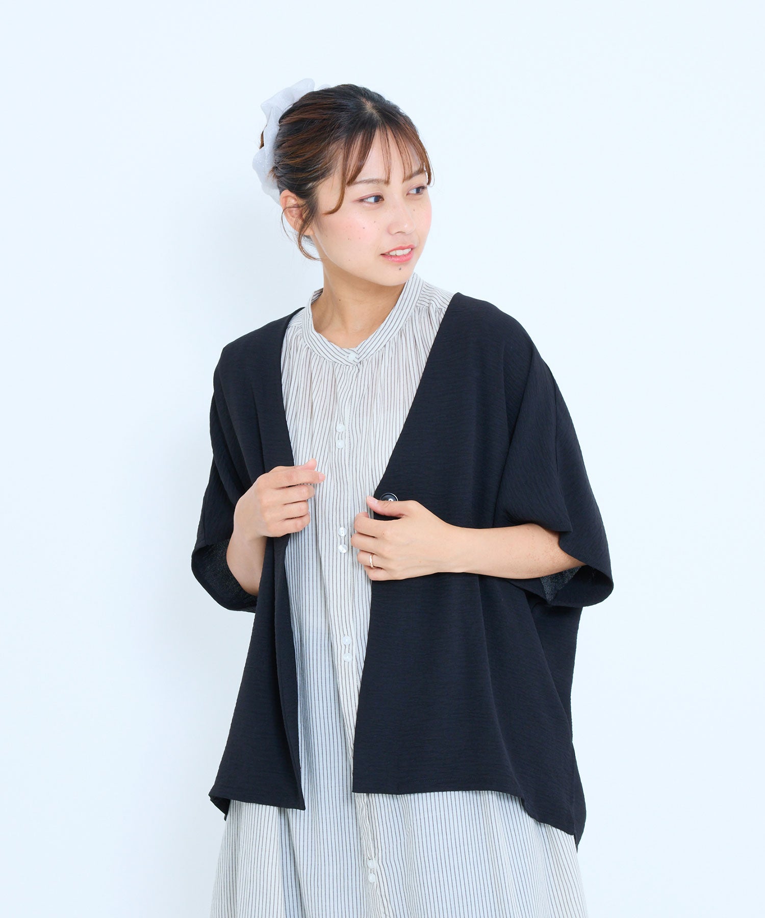《Coming soon》Textured satin dolman cardigan