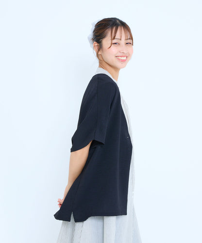 《6月30日新色入荷》【接触冷感×吸水速乾】シボサテンドルマンカーデ