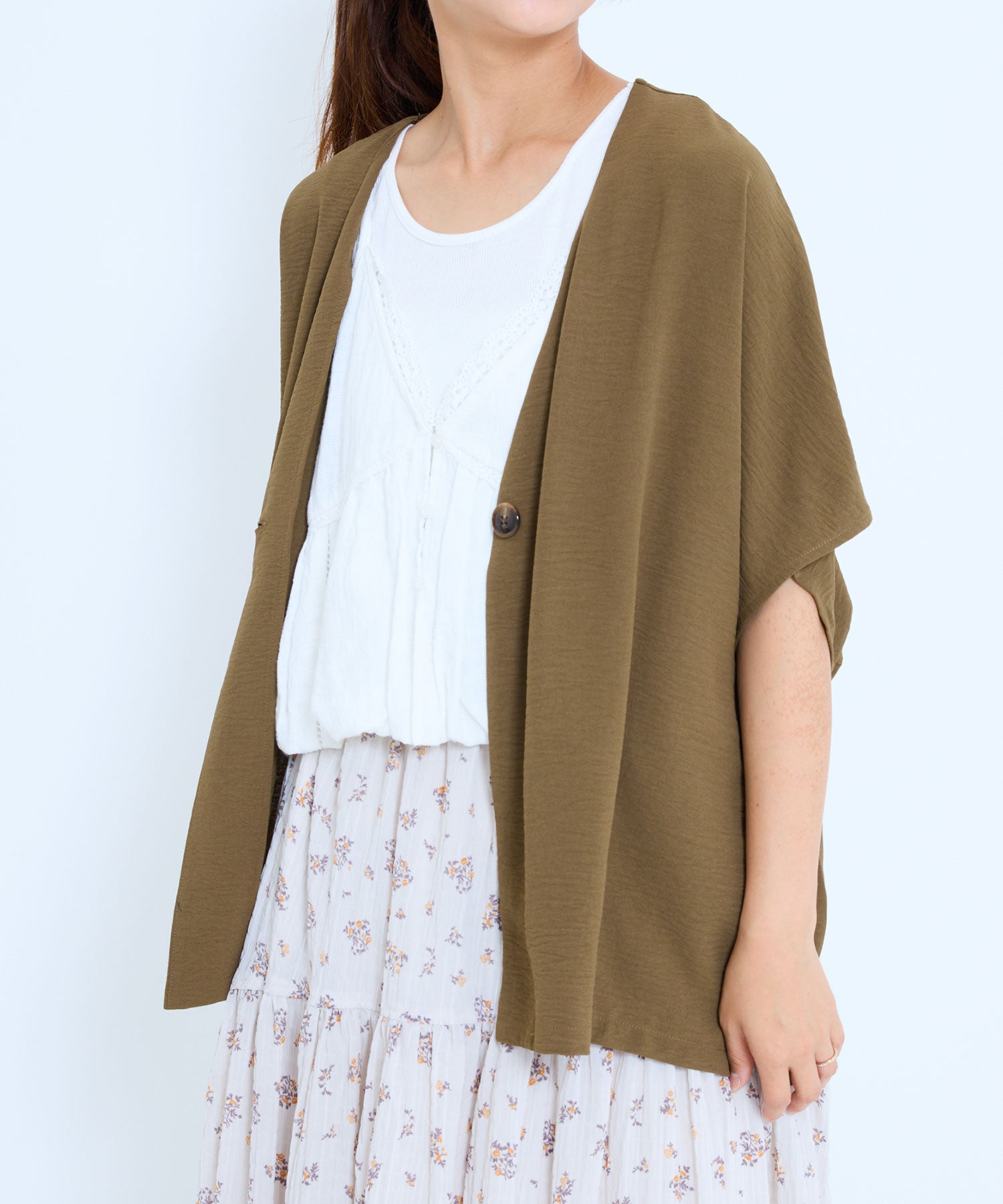 《Coming soon》Textured satin dolman cardigan