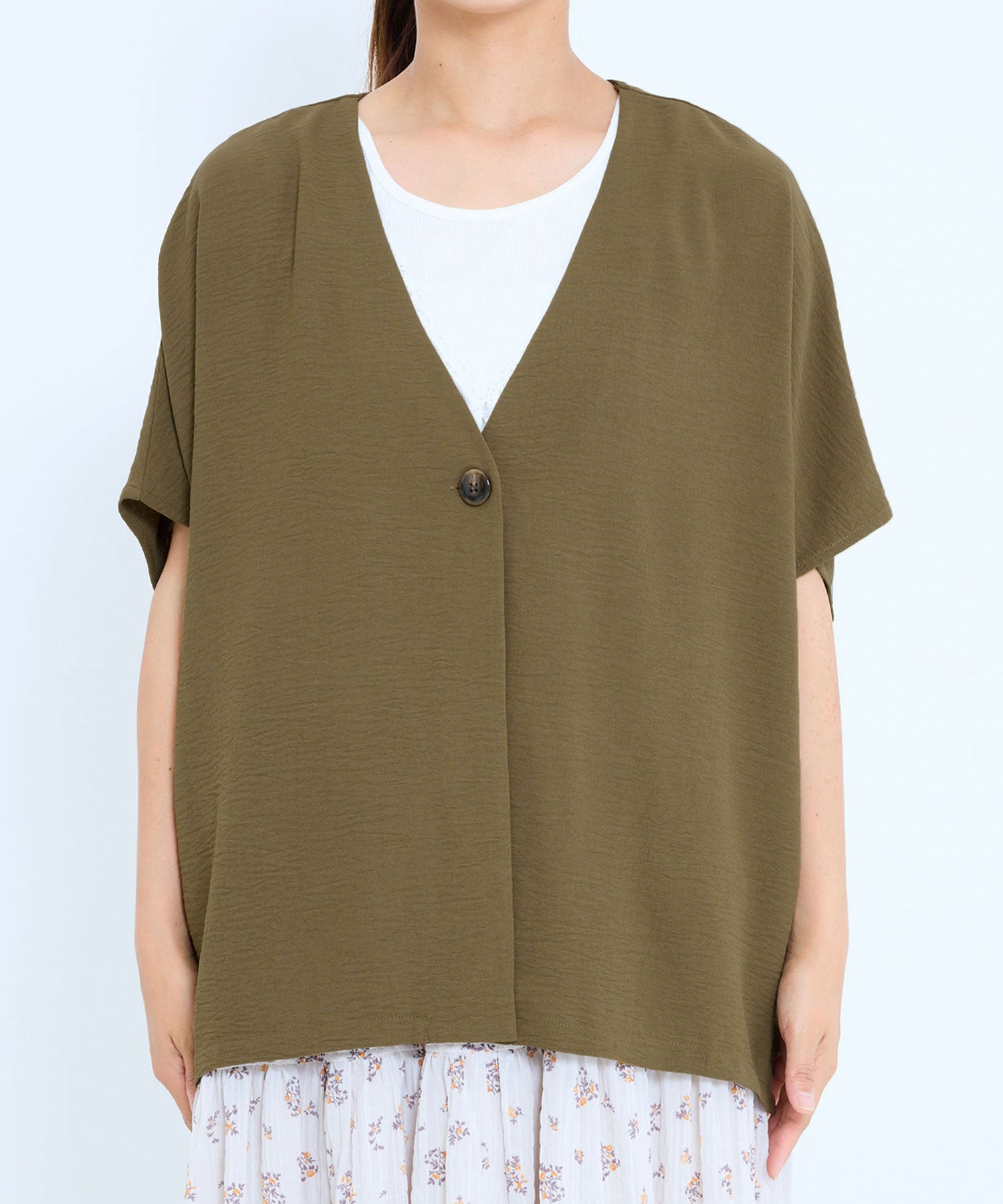 《Coming soon》Textured satin dolman cardigan