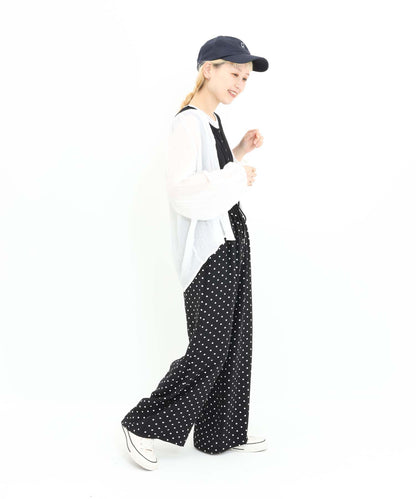 《7月3日入荷予定》【接触冷感/吸水速乾】シボドットイージーワイドパンツ