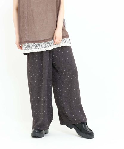 《7月3日入荷予定》【接触冷感/吸水速乾】シボドットイージーワイドパンツ