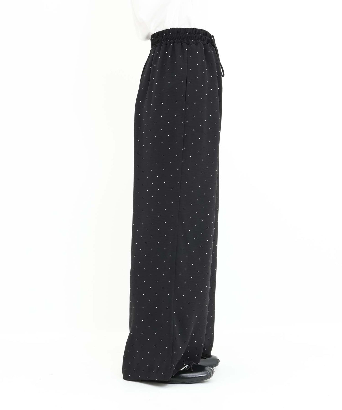 《7月3日入荷予定》【接触冷感/吸水速乾】シボドットイージーワイドパンツ
