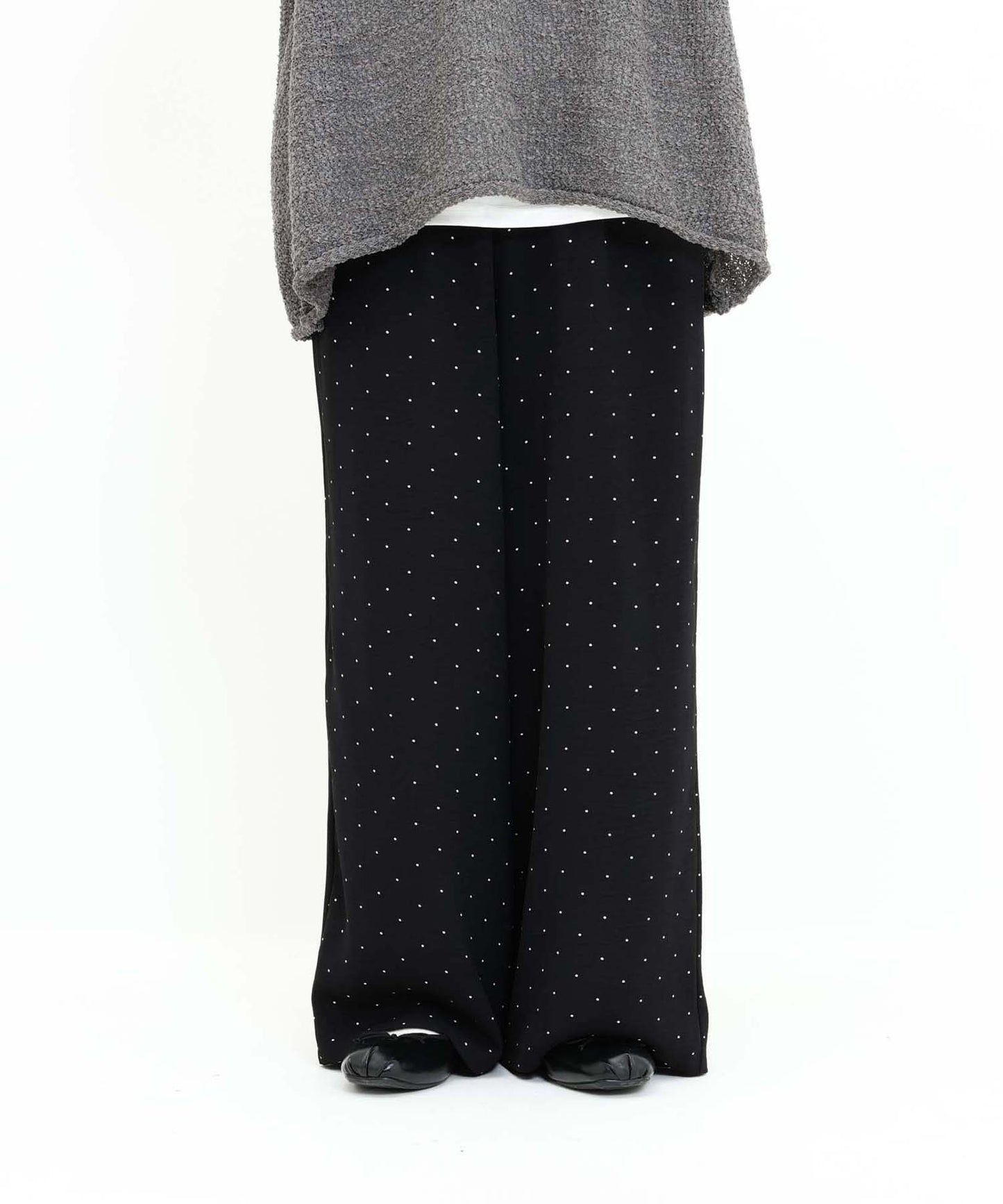 《7月3日入荷予定》【接触冷感/吸水速乾】シボドットイージーワイドパンツ