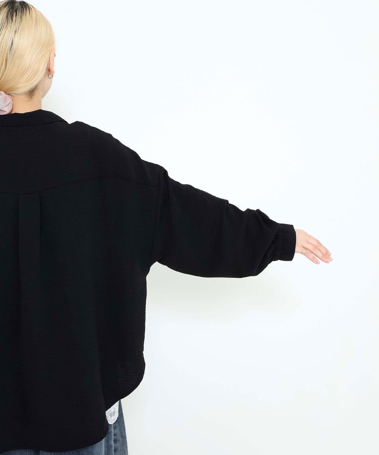 《近日発売》【接触冷感×吸水速乾】シボサテンポケ付きシャツチュニック