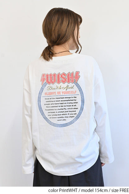 wish長袖プリントTシャツ