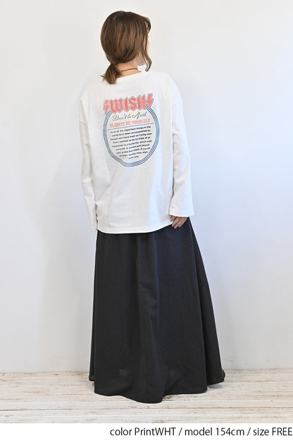 wish長袖プリントTシャツ