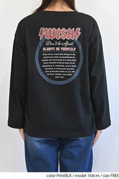wish長袖プリントTシャツ