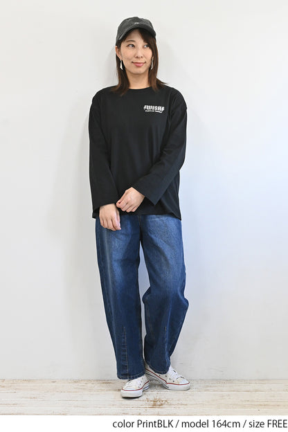 wish長袖プリントTシャツ