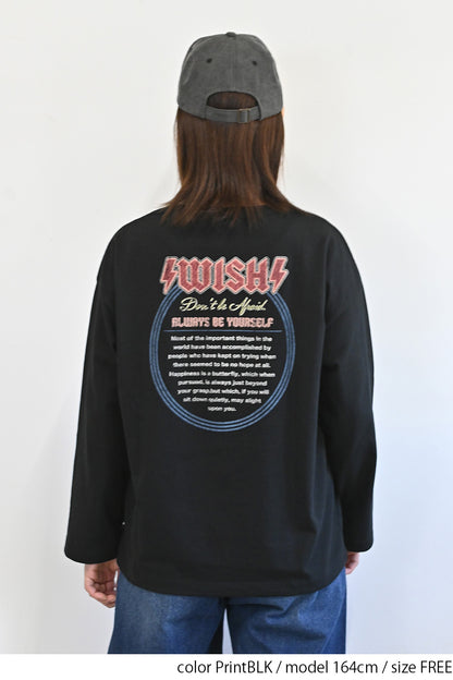 wish長袖プリントTシャツ