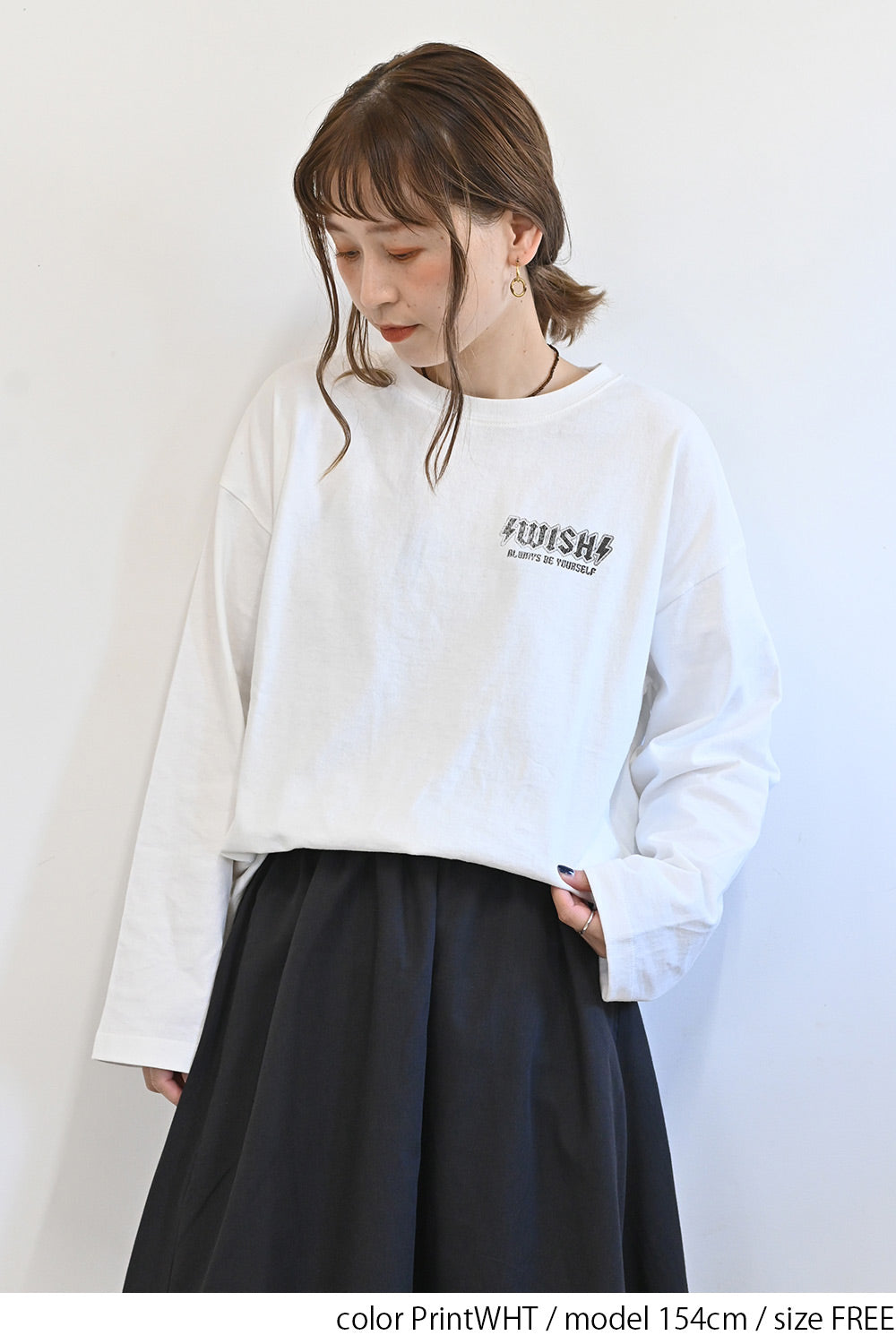 wish長袖プリントTシャツ