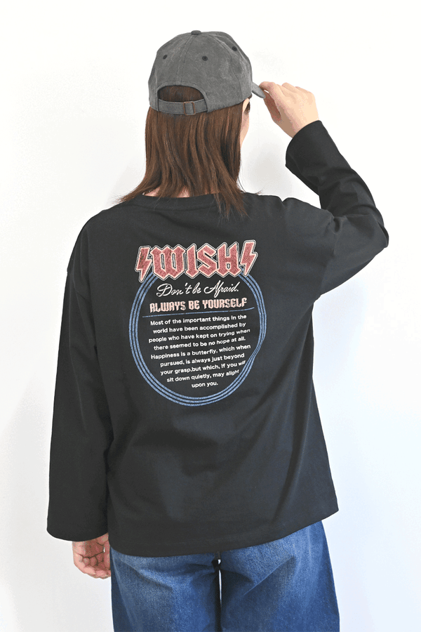 wish長袖プリントTシャツ