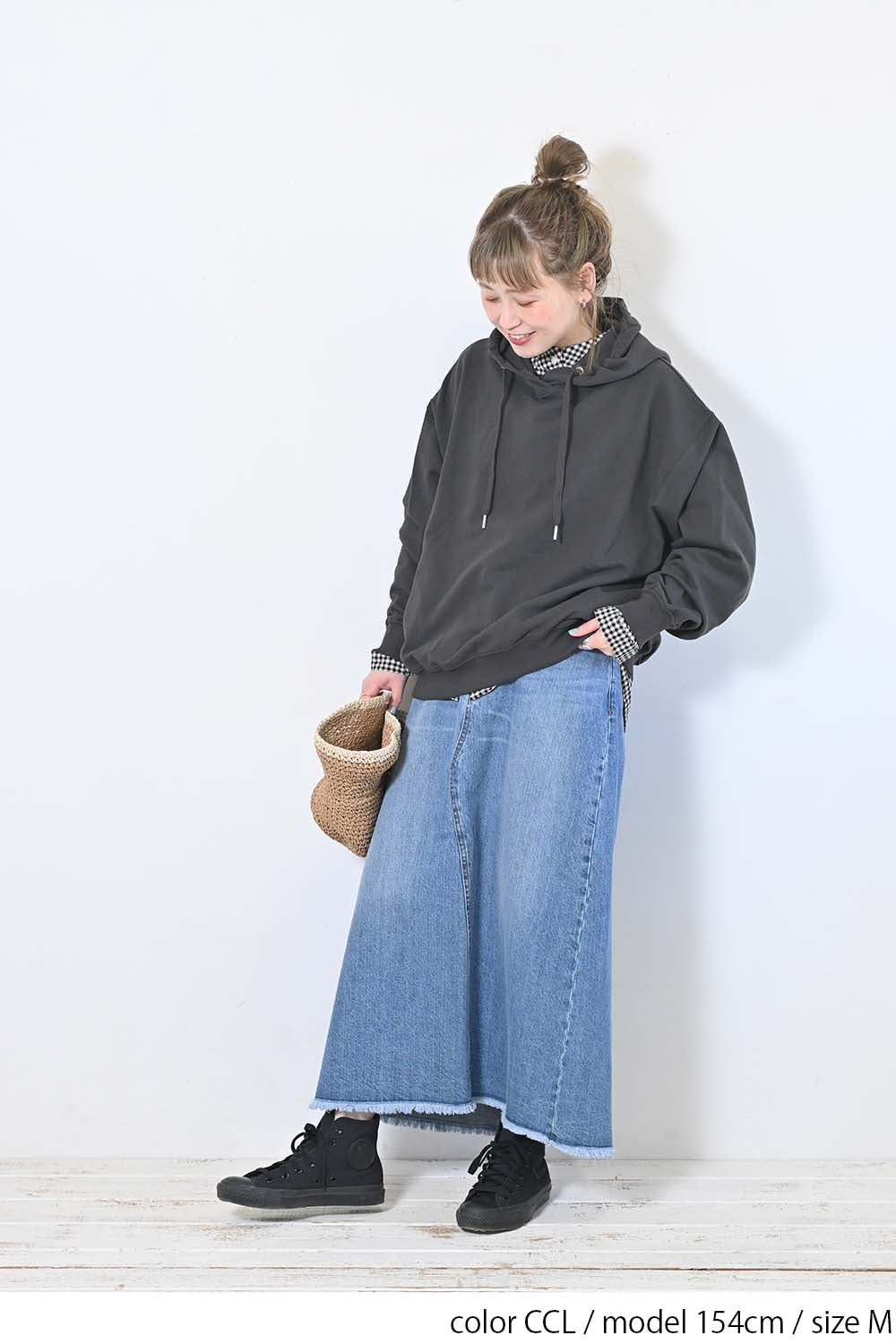 ≪SALE≫ Gathered Hem Hoodie Pullover