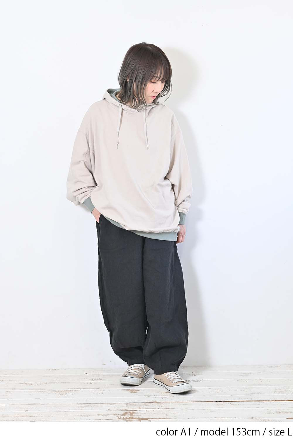 ≪SALE≫ Gathered Hem Hoodie Pullover
