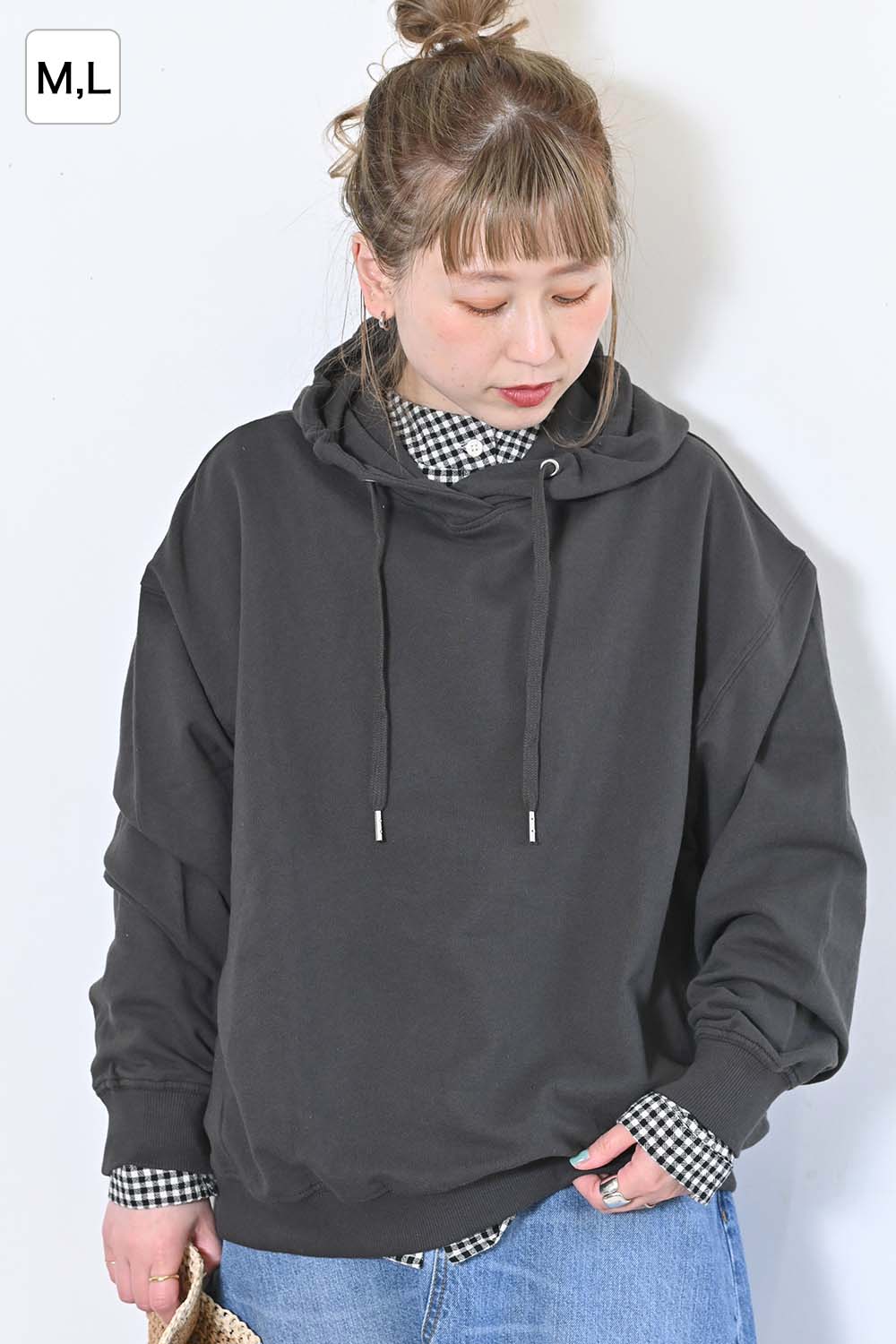 ≪SALE≫ Gathered Hem Hoodie Pullover