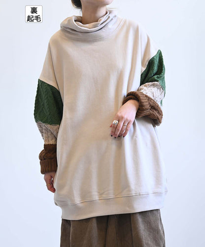 ≪SALE≫Warm Brushed Collar Twist × Knit Tunic
