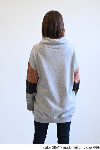 ≪SALE≫Warm Brushed Collar Twist × Knit Tunic