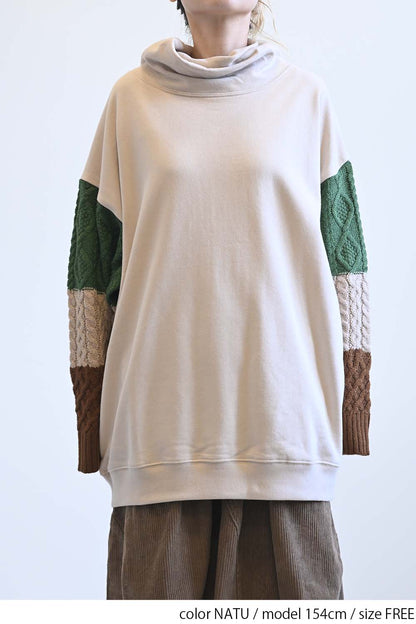 ≪SALE≫Warm Brushed Collar Twist × Knit Tunic