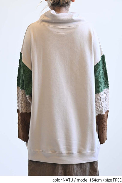 ≪SALE≫Warm Brushed Collar Twist × Knit Tunic