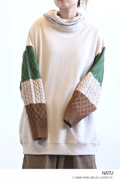 ≪SALE≫Warm Brushed Collar Twist × Knit Tunic