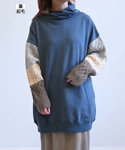 ≪SALE≫Warm Brushed Collar Twist × Knit Tunic