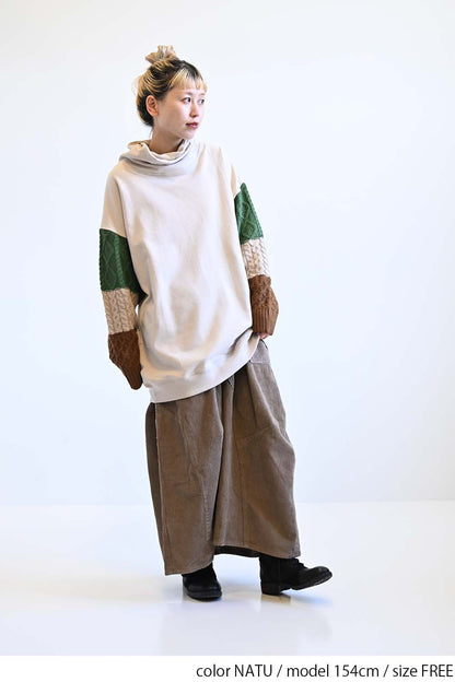 ≪SALE≫Warm Brushed Collar Twist × Knit Tunic