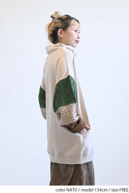 ≪SALE≫Warm Brushed Collar Twist × Knit Tunic
