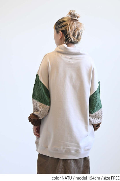 ≪SALE≫Warm Brushed Collar Twist × Knit Tunic