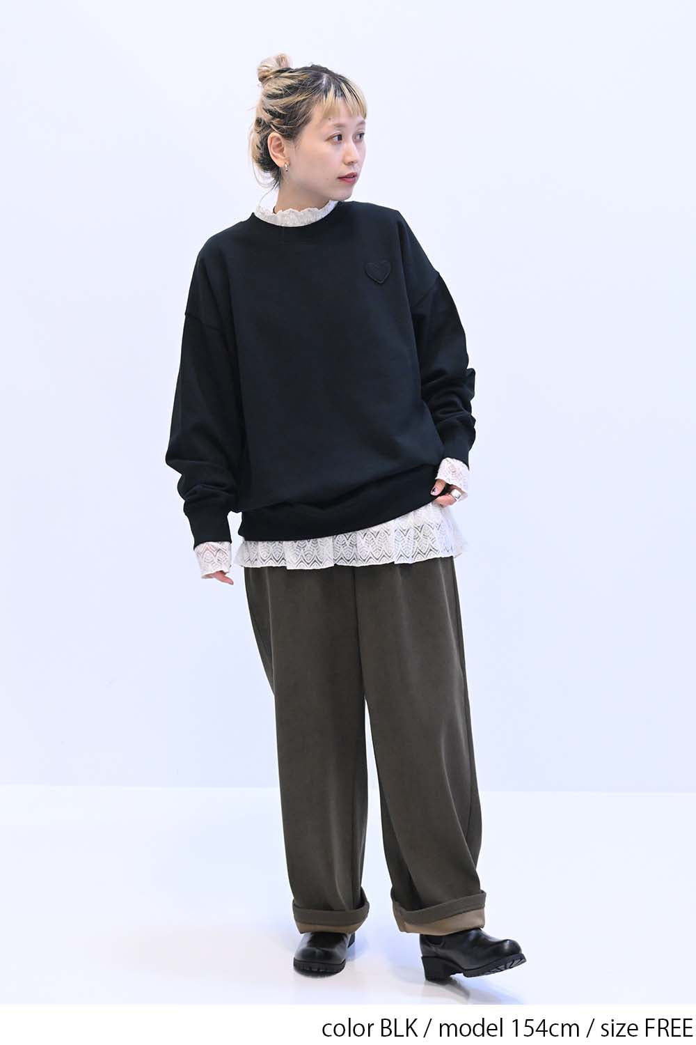 ≪SALE≫Warm Brushed Heart Pullover