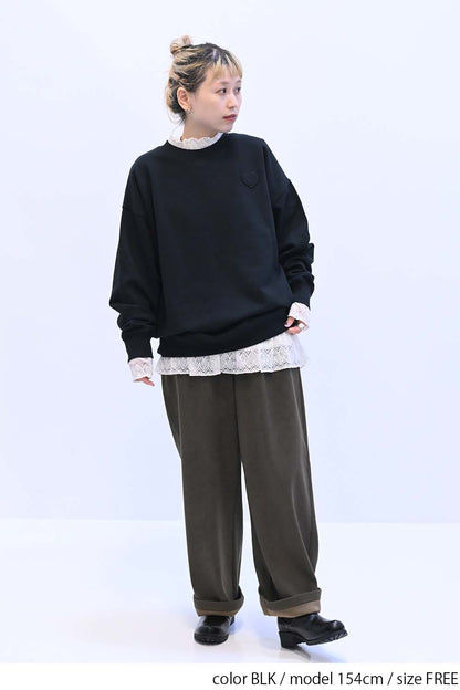 ≪SALE≫Warm Brushed Heart Pullover