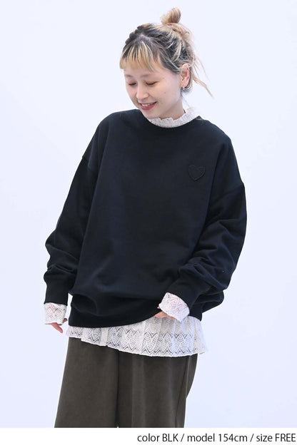 ≪SALE≫Warm Brushed Heart Pullover