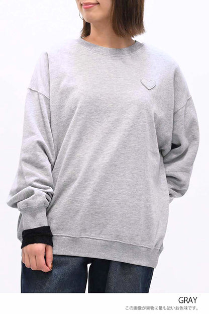 ≪SALE≫Warm Brushed Heart Pullover