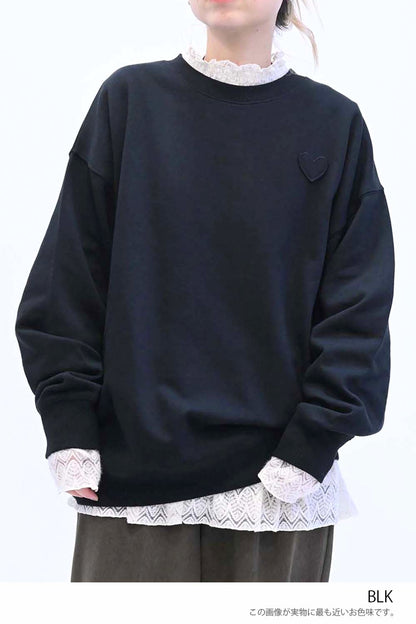 ≪SALE≫Warm Brushed Heart Pullover