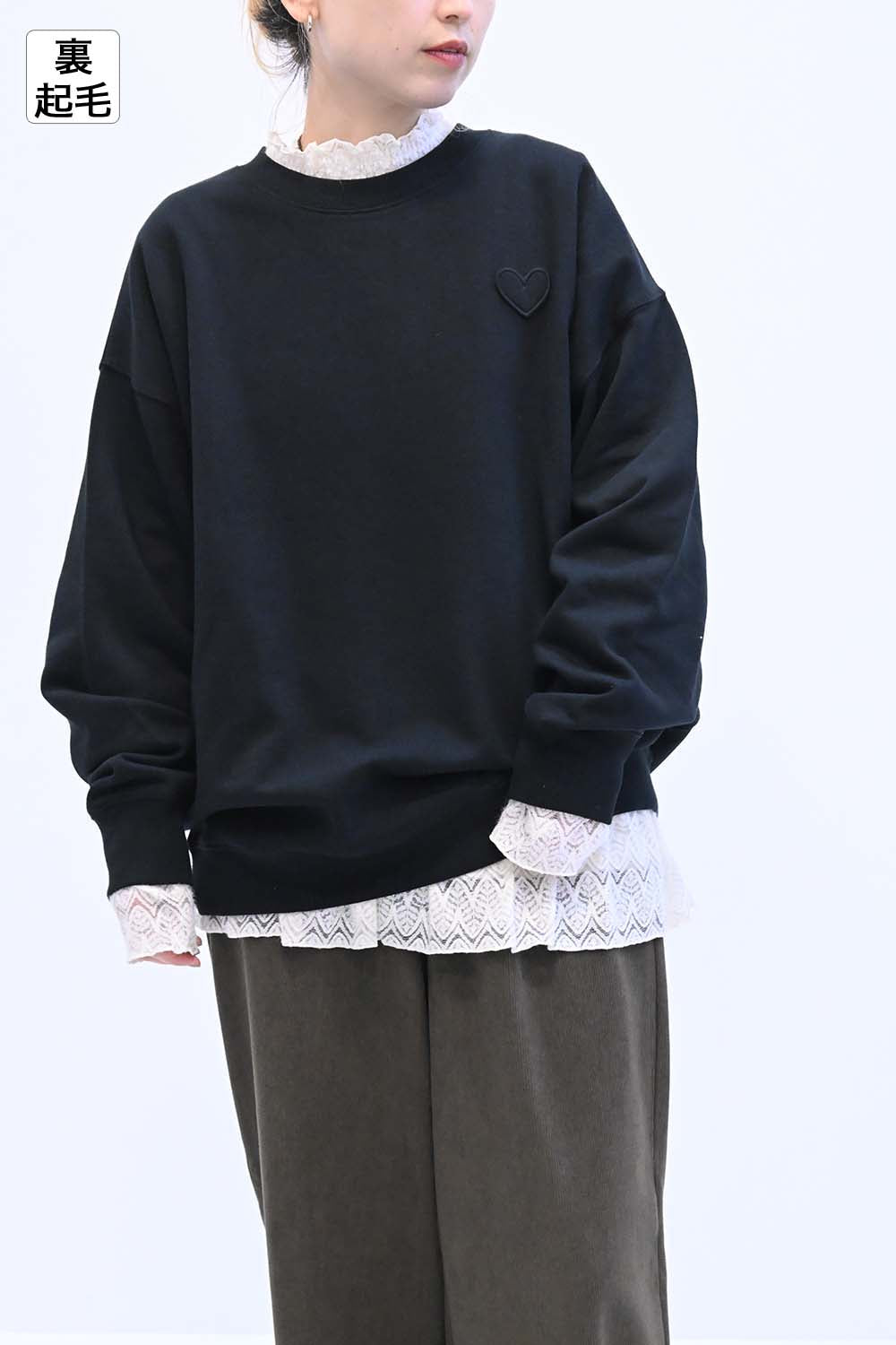≪SALE≫Warm Brushed Heart Pullover