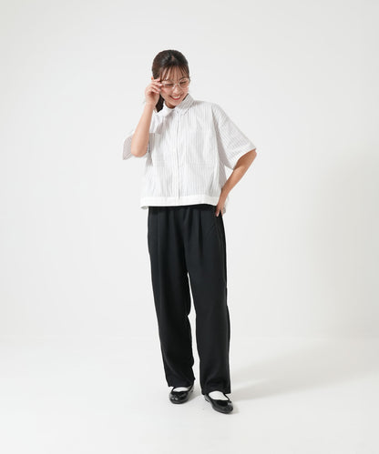 6ozカラーワイドテーパードパンツ