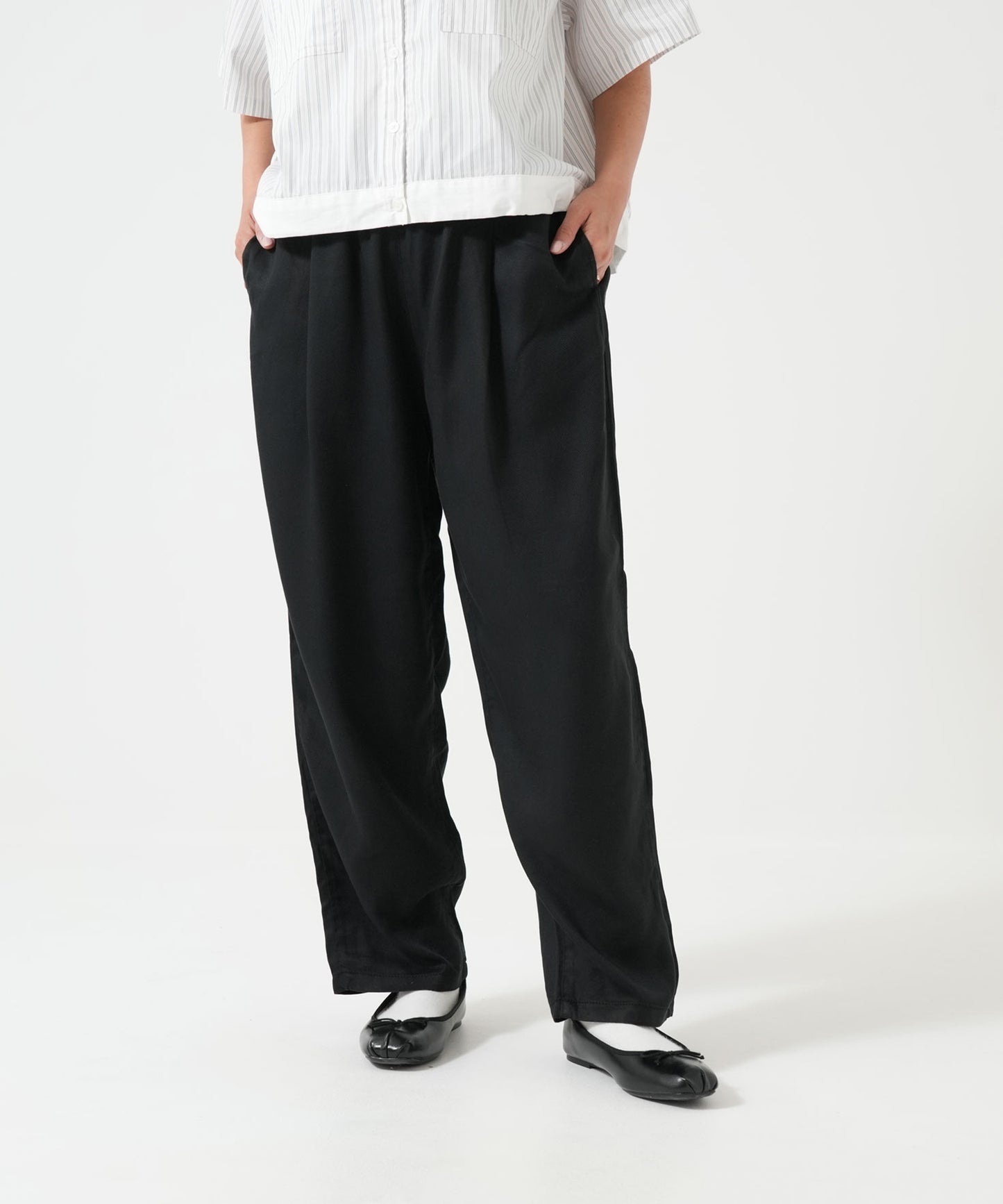 6ozカラーワイドテーパードパンツ