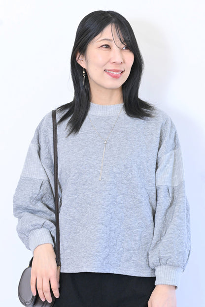 【le colis】ふくれジャガードリブ切替プルオーバー
