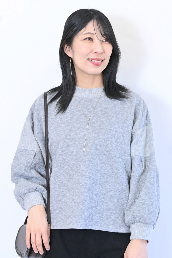 【le colis】ふくれジャガードリブ切替プルオーバー