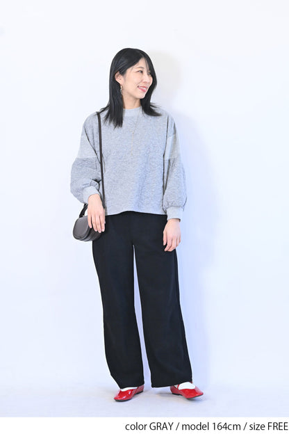 【le colis】ふくれジャガードリブ切替プルオーバー