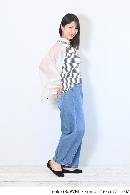 ≪OUTLET SALE≫ Embroidered Lace Collar Shirring Tank