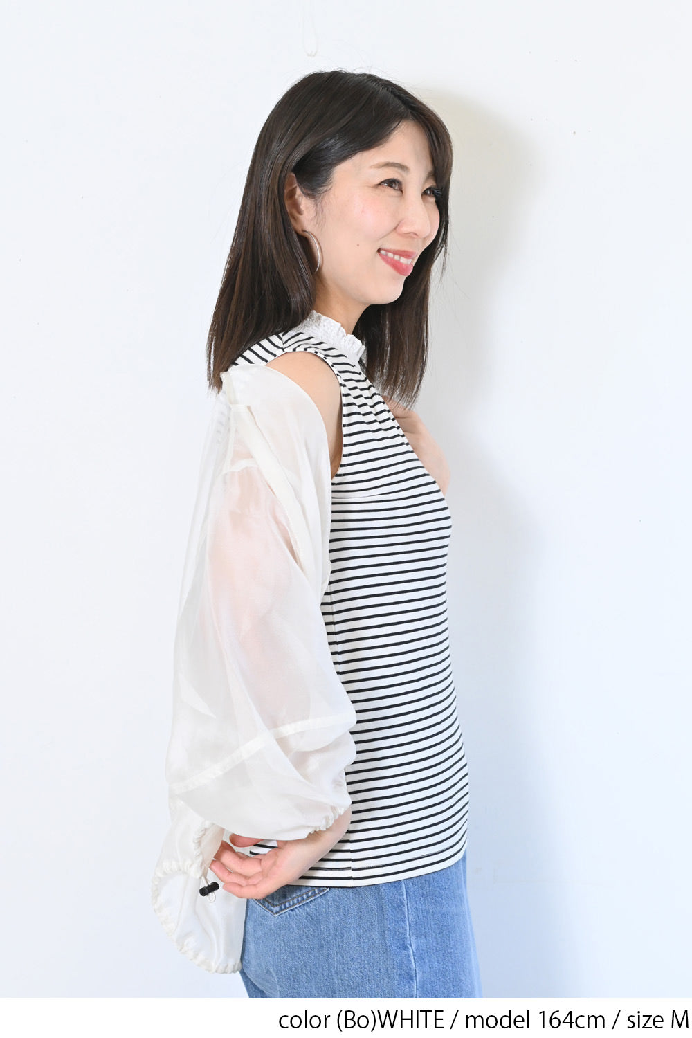 ≪OUTLET SALE≫ Embroidered Lace Collar Shirring Tank