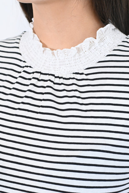 ≪OUTLET SALE≫ Embroidered Lace Collar Shirring Tank