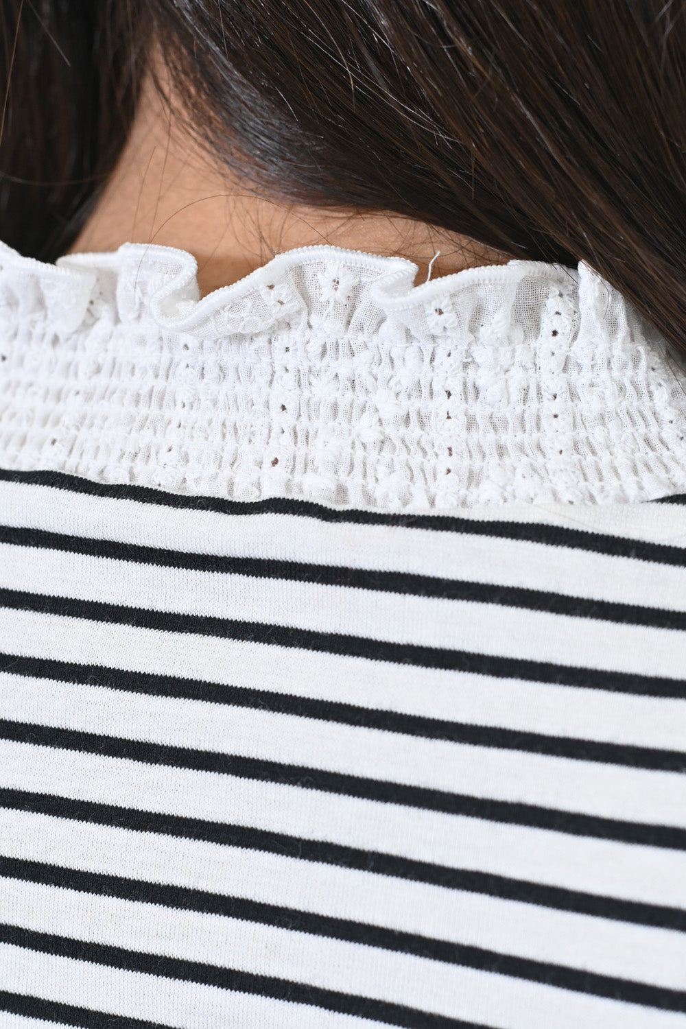 ≪OUTLET SALE≫ Embroidered Lace Collar Shirring Tank