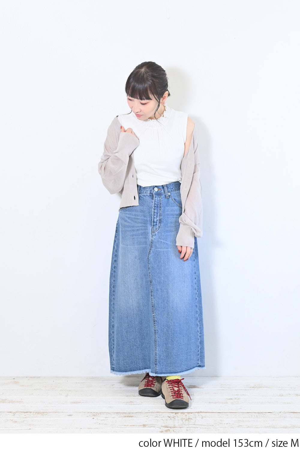 ≪OUTLET SALE≫ Embroidered Lace Collar Shirring Tank