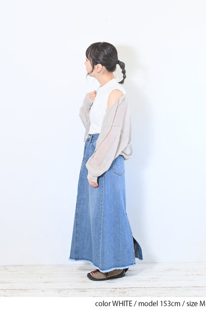 ≪OUTLET SALE≫ Embroidered Lace Collar Shirring Tank