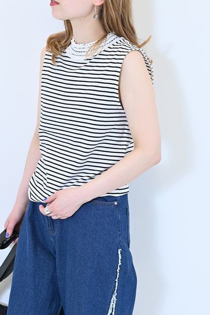 ≪SALE≫シャーリングレースタンク