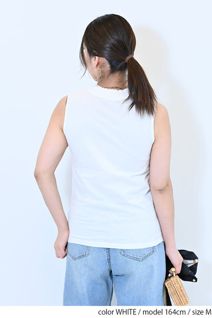 ≪SALE≫シャーリングレースタンク